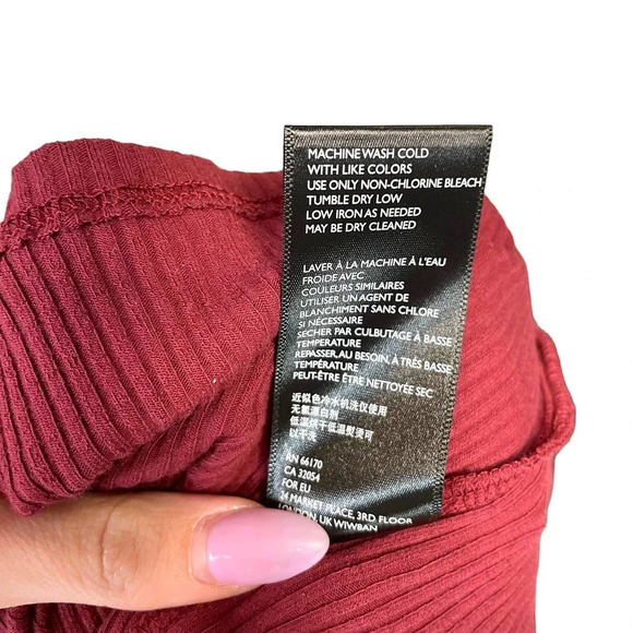 Free People Beach Guess Who's Back Rib Knit Cutout‎ Dress Wild Garnet Size Large - Picture 11 of 11